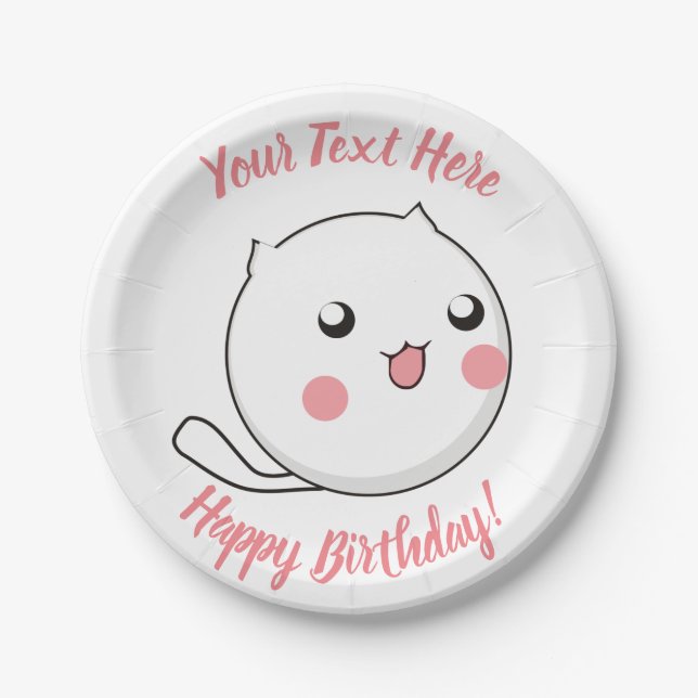 Furry Ball of Kitten Love Paper Plate (Front)