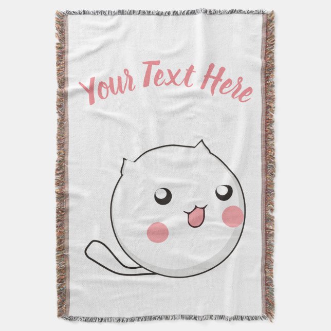 Furry Ball of Kitten Love Throw Blanket (Front Vertical)