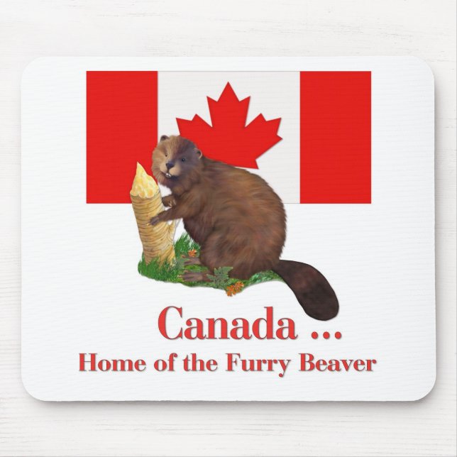 Furry Beaver Mouse Pad (Front)