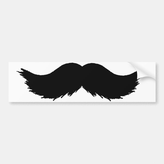 Furry Black Moustache Bumper Sticker (Front)