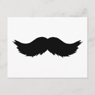Furry Black Moustache Postcard