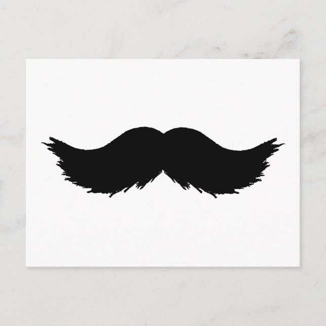 Furry Black Moustache Postcard (Front)