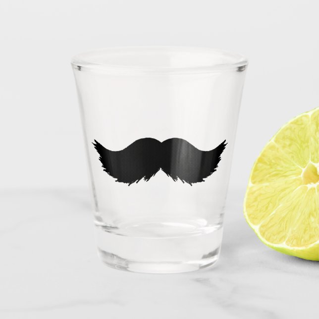 Furry Black Moustache Shot Glass (Front)