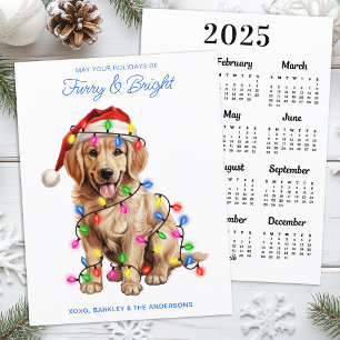 Furry & Bright 2025 Calendar Golden Retriever Dog Holiday Card