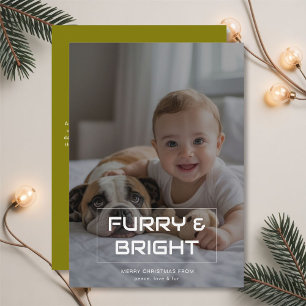 Furry & Bright Cosy Playful Family Christmas Card