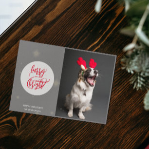 Furry & Bright   Custom Name & Photo   Happy Holiday Card
