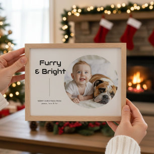 Furry & Bright Cute Family Christmas Card