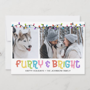 Furry & Bright Dog Photo Holiday Card