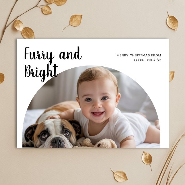 Furry & Bright Elegant Joyful Family Holiday Card (Creator Uploaded)