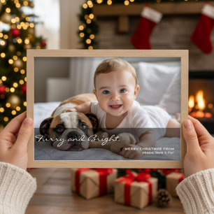 Furry & Bright Festive cute Family Christmas Card