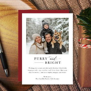 Furry & Bright Modern Family Dog Photo Christmas Holiday Card