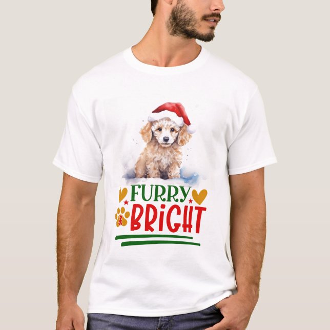 Furry & Bright Poodle T-Shirt (Front)