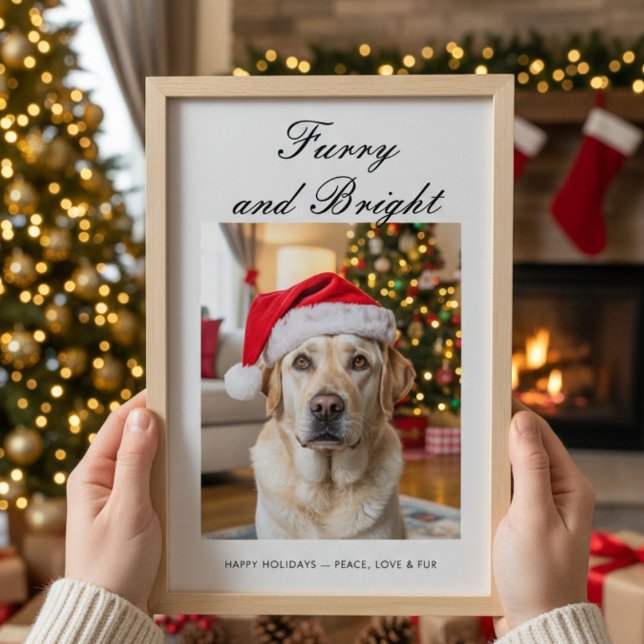 Furry & Bright Simple Family Holiday Card (Creator Uploaded)