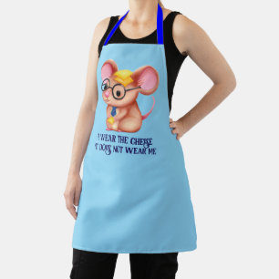 Furry Cheese Man Business Mouse Tie Glasses Nerdy Apron