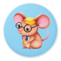 Furry Cheese Man Business Mouse Tie Glasses Nerdy