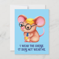 Furry Cheese Man Business Mouse Tie Glasses Nerdy