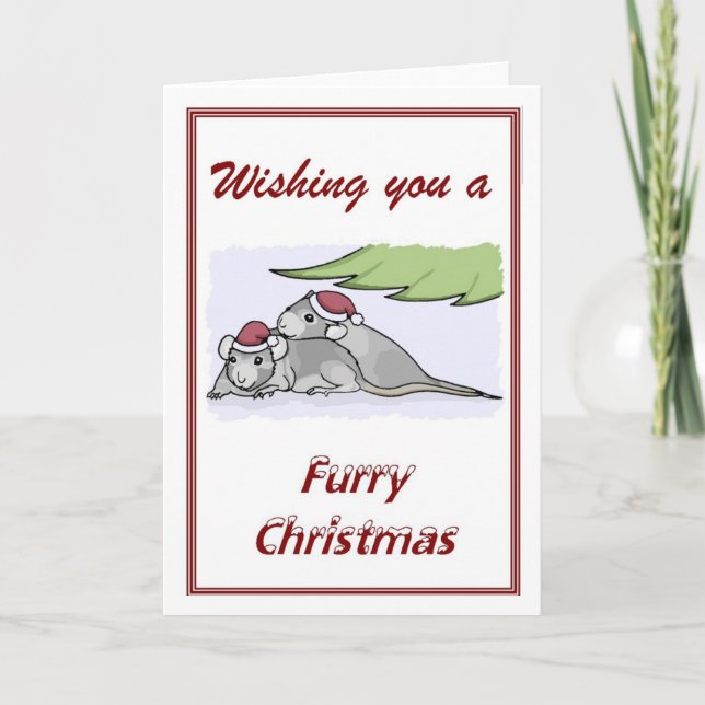 Furry Christmas Holiday Card (Front)
