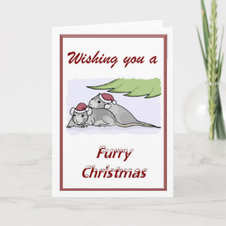 Furry Christmas Holiday Card