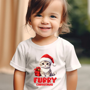 Furry Christmas kitten Toddler T-Shirt