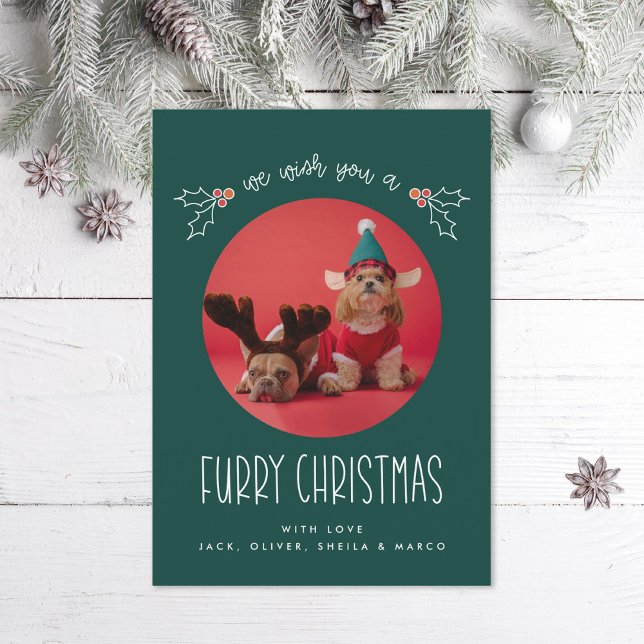Furry Christmas Pet Photo Holiday Card (Creator Uploaded)