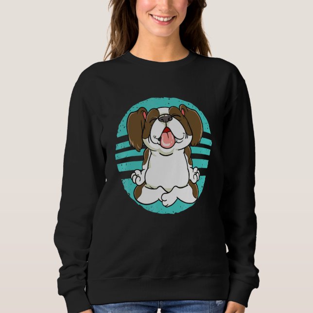Furry Dog Sitting In The Meditating Position Sweatshirt (Front)