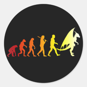 Furry evolution classic round sticker