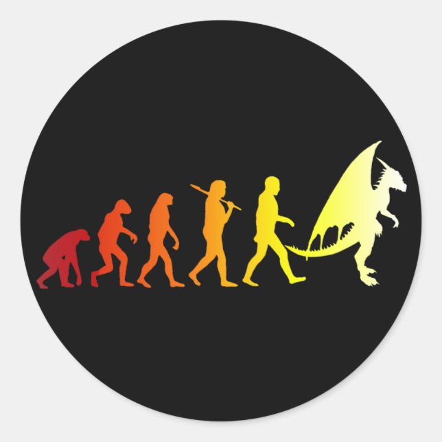 Furry evolution classic round sticker (Front)