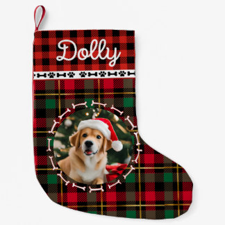 Furry Family Traditions in Rustic Christmas paw  Small Christmas Stocking