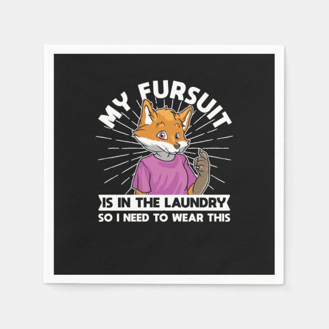 Furry Fandom Furries Fursona Fursuit Napkin (Front)