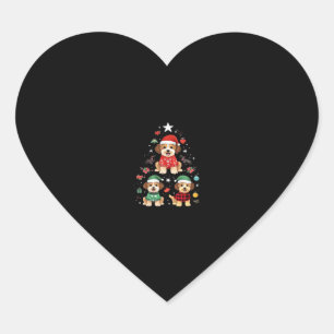 Furry Festive Christmas � Cute Dogs Holiday Tree O Heart Sticker