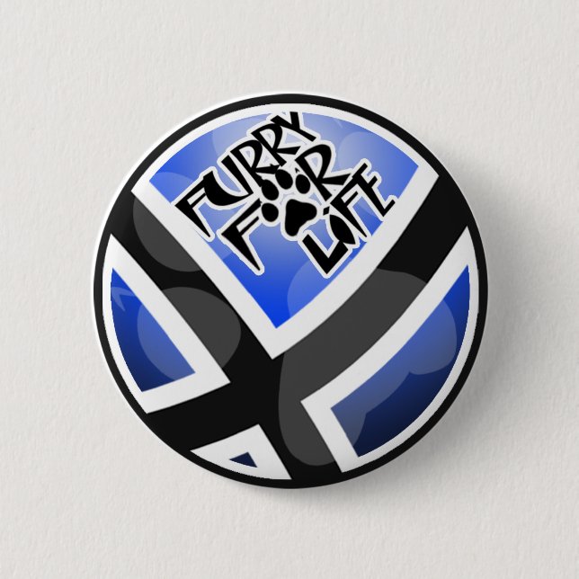 Furry For Life 6 Cm Round Badge (Front)