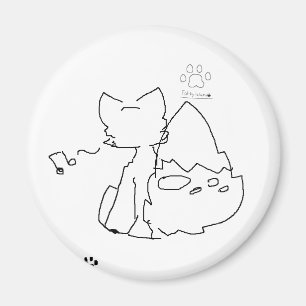 furry fox and furry island mark magnet