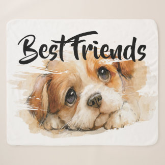 Furry Friend Best Friends Sherpa Blanket