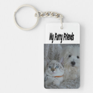 Furry Friends Cat and Dog Photo Key Ring