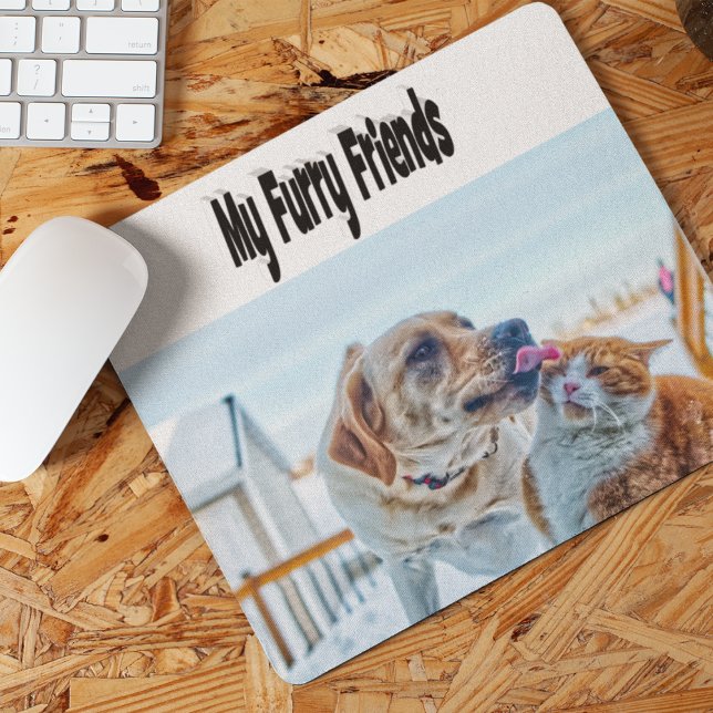 Furry Friends Cat and Dog Photo    Mouse Pad (Creator Uploaded)