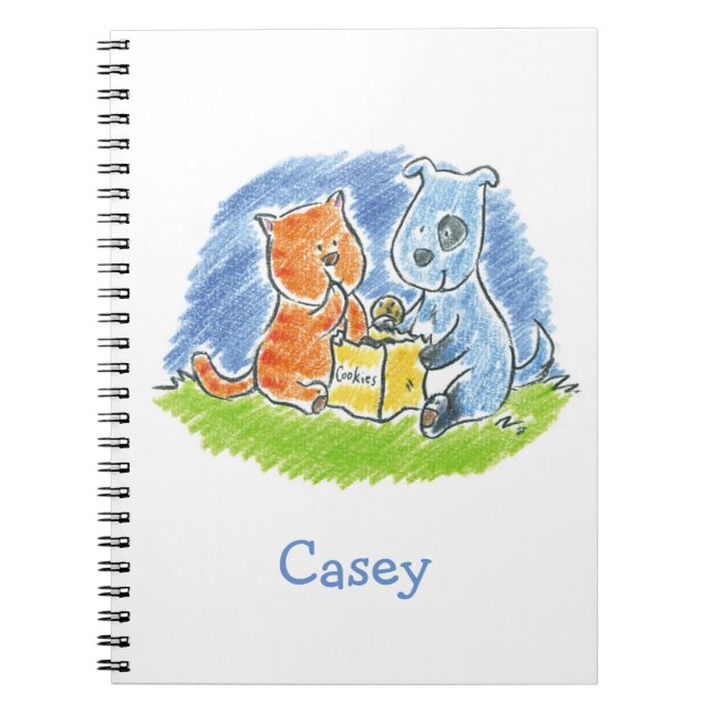 Furry Friends Cookies Spiral Notebook (Front)