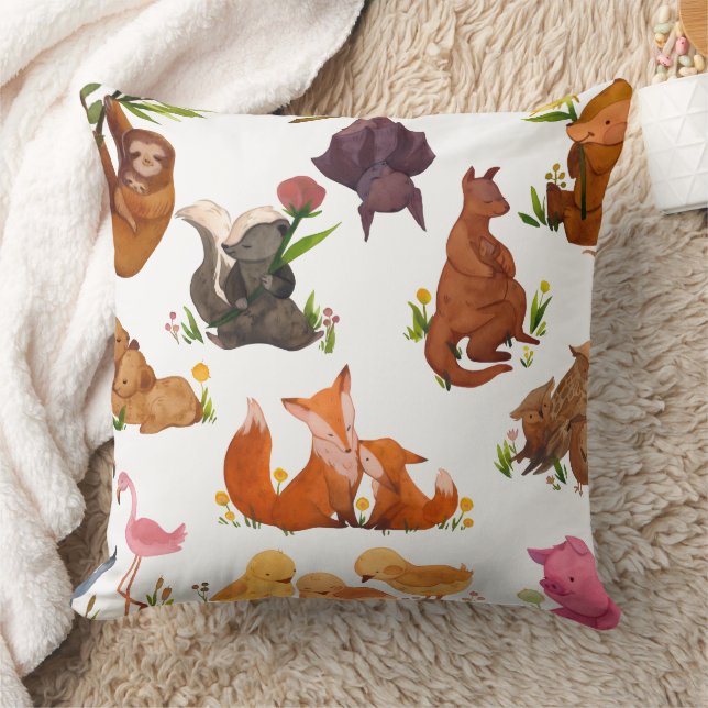 Furry Friends Decorative Pillow – Pet Lover Gift (Blanket)
