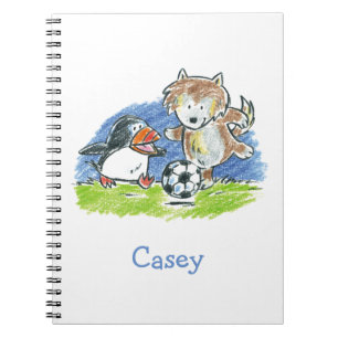 Furry Friends Football Spiral Notebook
