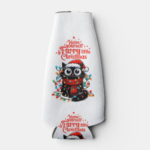 Furry Little Christmas  Bottle Cooler