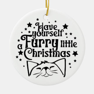Furry Little Christmas | Double Sided Ceramic Ornament