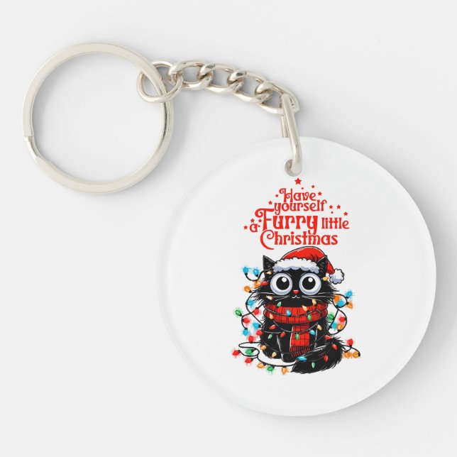 Furry Little Christmas  Key Ring (Front)