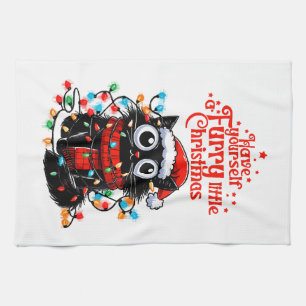 Furry Little Christmas Tea Towel