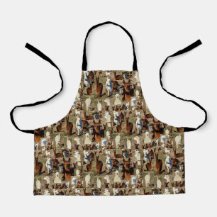 "Furry Moments: An Alpaca Photo Collage" Apron
