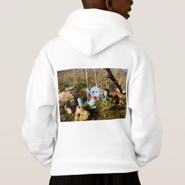 Furry monster on the swing. (Back)