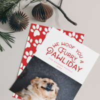 Furry Pawliday Typography | Pet Themed Photo White