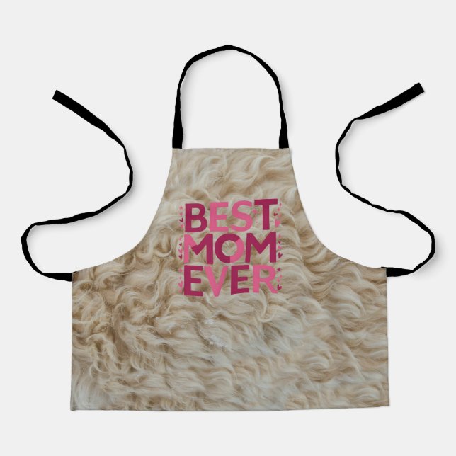 Furry Pink Best Mum Ever Apron (Front)