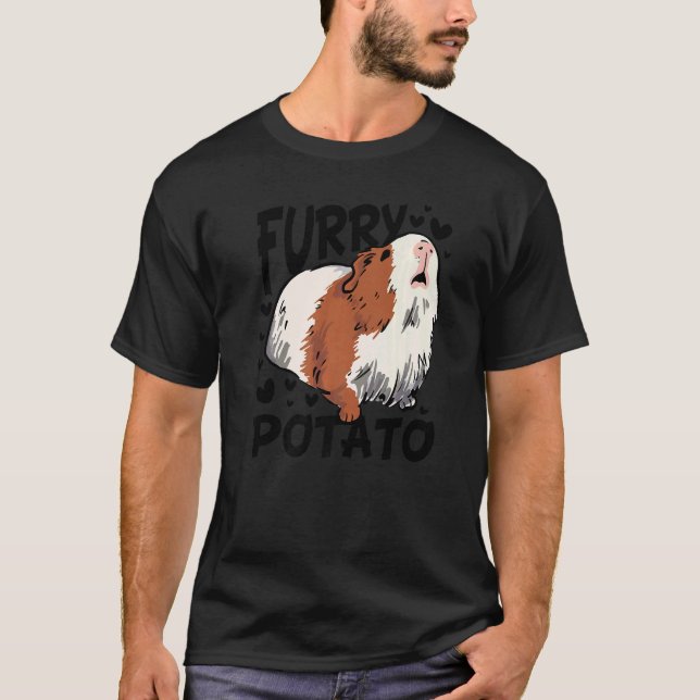 Furry Potato Graphic Guinea Pig Owner Pet Cavy Ani T-Shirt (Front)