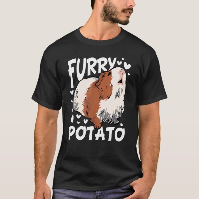 Furry Potato Graphic Guinea Pig Owner Pet Cavy Ani T-Shirt (Front)