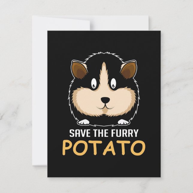 Furry Potato Guinea Pig Owner Thank You Card (Front)