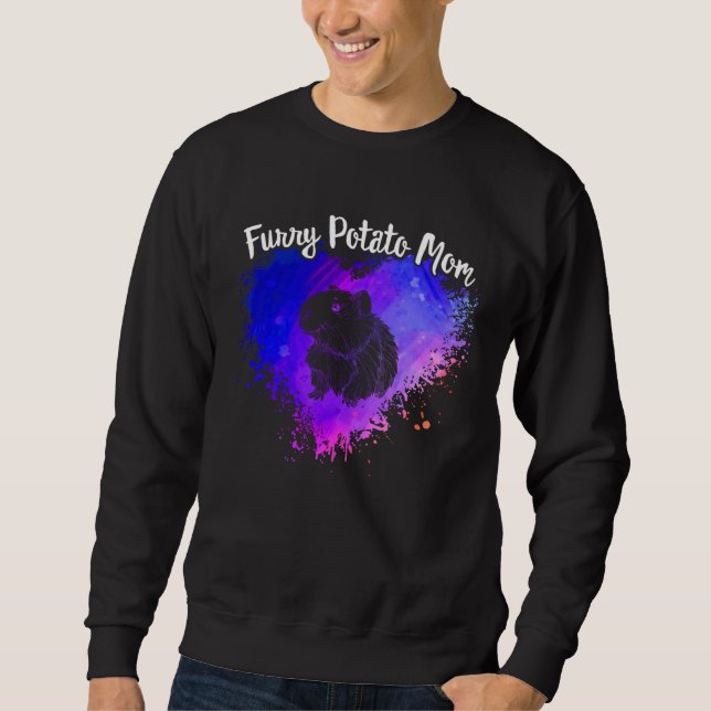 Furry Potato Mom Guinea Pig Mom Cute Cavy Mama Mot Sweatshirt (Front)